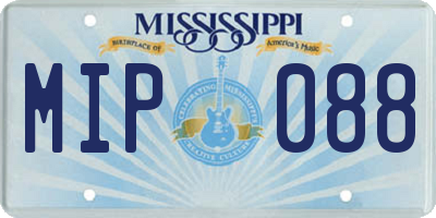 MS license plate MIP088