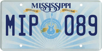 MS license plate MIP089