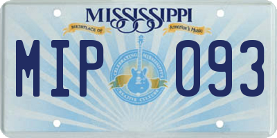 MS license plate MIP093