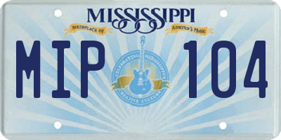 MS license plate MIP104