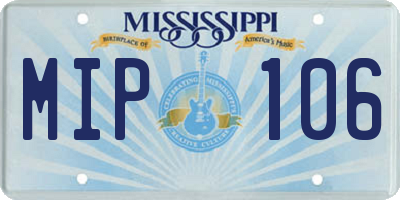 MS license plate MIP106