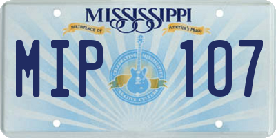 MS license plate MIP107