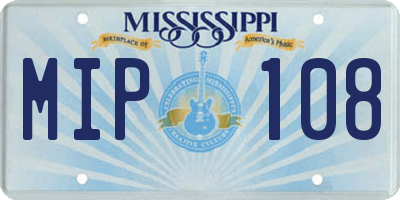 MS license plate MIP108