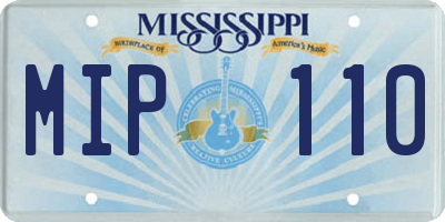 MS license plate MIP110