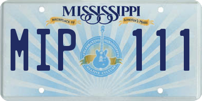 MS license plate MIP111