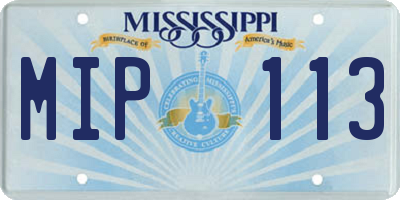 MS license plate MIP113