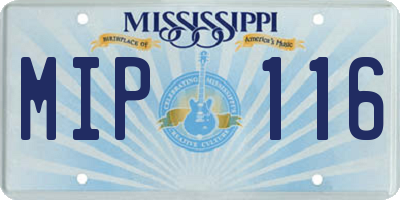 MS license plate MIP116