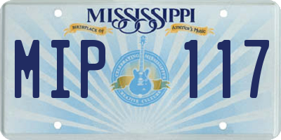 MS license plate MIP117