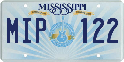 MS license plate MIP122