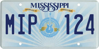 MS license plate MIP124