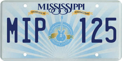 MS license plate MIP125