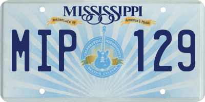 MS license plate MIP129
