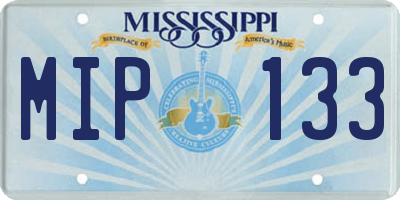 MS license plate MIP133