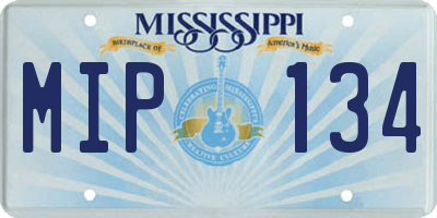MS license plate MIP134