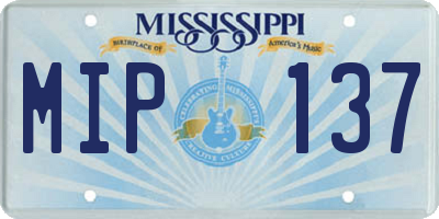 MS license plate MIP137
