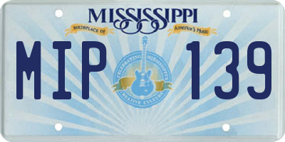 MS license plate MIP139