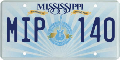 MS license plate MIP140