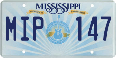 MS license plate MIP147
