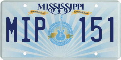 MS license plate MIP151