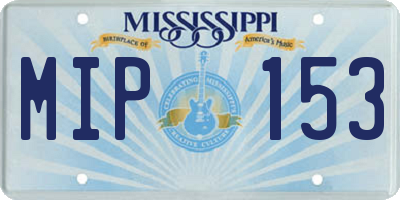 MS license plate MIP153