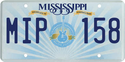 MS license plate MIP158