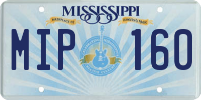 MS license plate MIP160