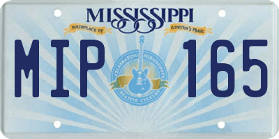 MS license plate MIP165