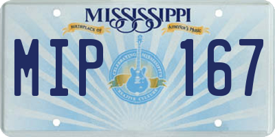 MS license plate MIP167