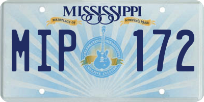 MS license plate MIP172