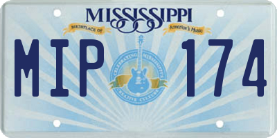 MS license plate MIP174