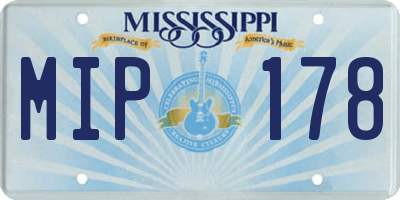 MS license plate MIP178