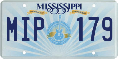MS license plate MIP179