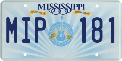 MS license plate MIP181