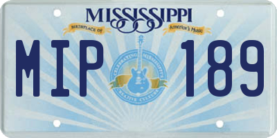 MS license plate MIP189