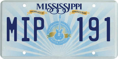 MS license plate MIP191