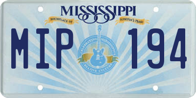 MS license plate MIP194