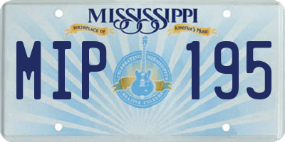 MS license plate MIP195