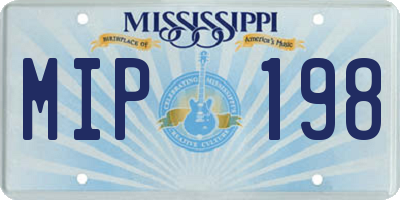MS license plate MIP198