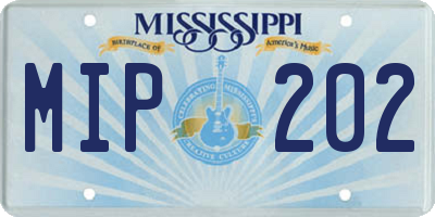 MS license plate MIP202