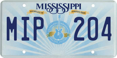 MS license plate MIP204