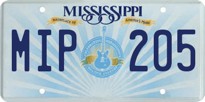 MS license plate MIP205