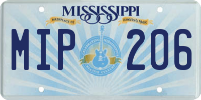 MS license plate MIP206