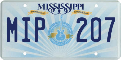 MS license plate MIP207