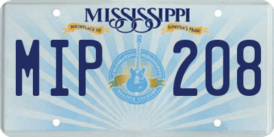 MS license plate MIP208