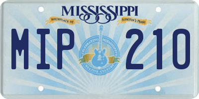 MS license plate MIP210