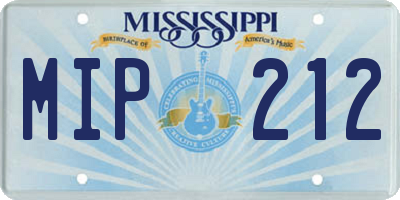 MS license plate MIP212