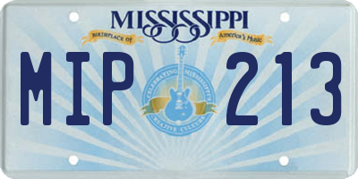 MS license plate MIP213
