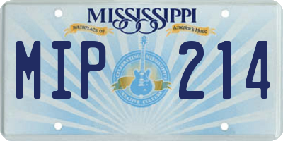 MS license plate MIP214