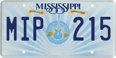 MS license plate MIP215