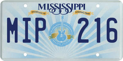 MS license plate MIP216